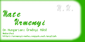mate urmenyi business card